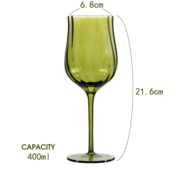 Vintage French-Style Hand-Blown Red Wine and Cocktail Glass
