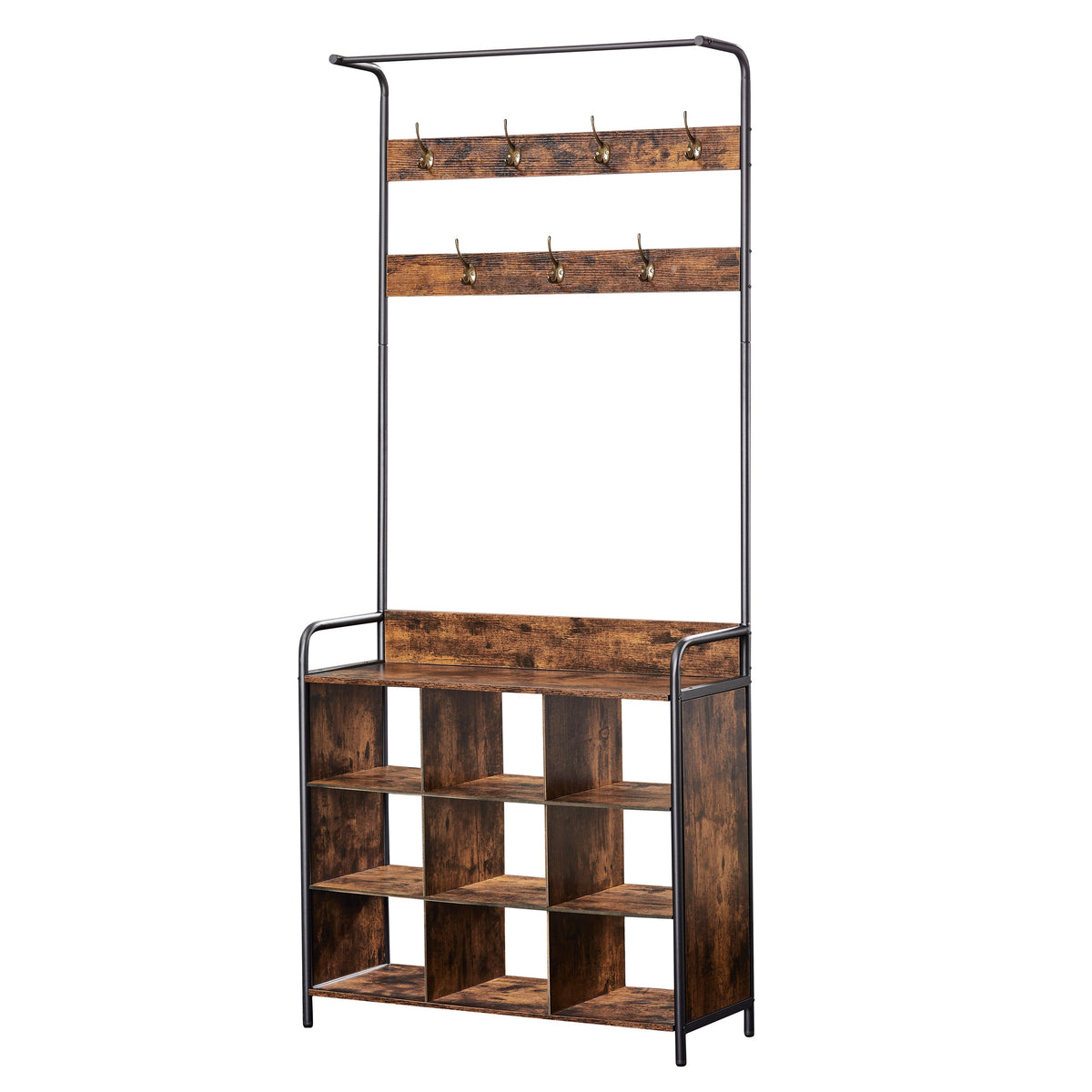 3-in-1 Entryway Coat Rack and Shoe Storage Hall Tree