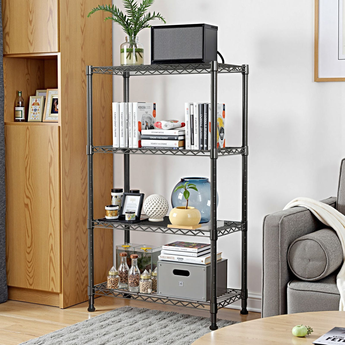 4-Tier Heavy-Duty Steel Storage Shelving Unit