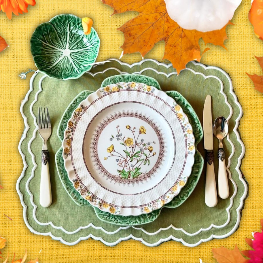 Green Rectangle Fabric Placemats (Set of 4)