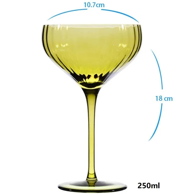 Vintage French-Style Hand-Blown Red Wine and Cocktail Glass
