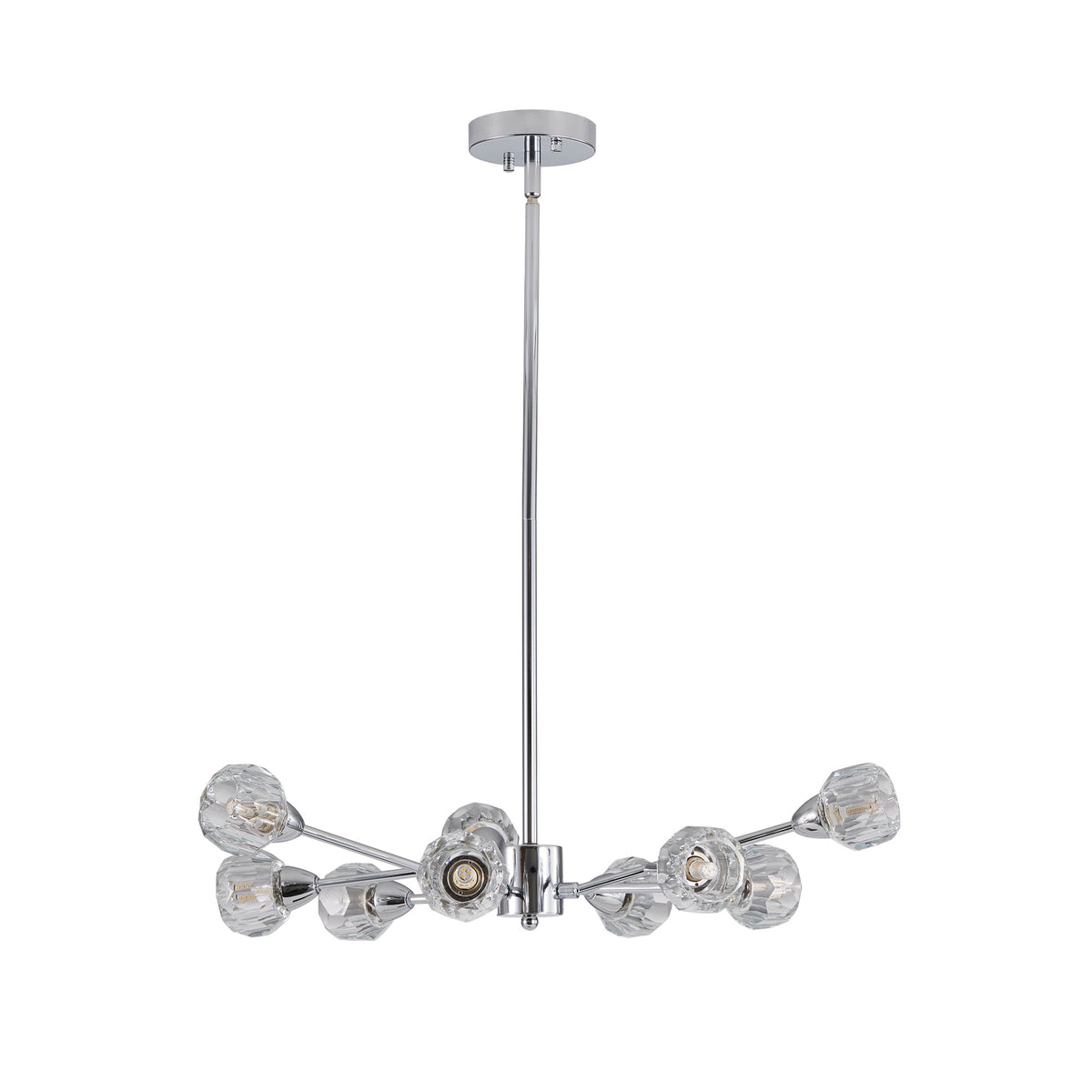 Modern Crystal Chandelier | 9-Light Chrome Ceiling Light