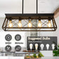 5-Light Farmhouse Rectangular Island Chandelier