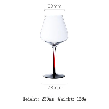Black and Red Bow Tie Burgundy Wine Glass