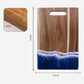 Wood Cutting Board with Blue-Green Resin Wave Pattern