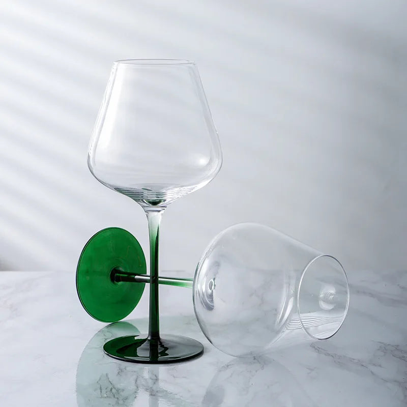 Black and Red Bow Tie Burgundy Wine Glass