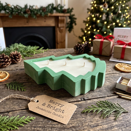 Merry & Bright 3-Wick Christmas Tree Candle