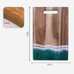 Wood Cutting Board with Blue-Green Resin Wave Pattern