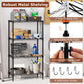 4-Tier Black Metal Storage Shelving Units (Set of 2)