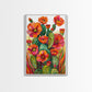 Vibrant Desert Cactus and Flowers Framed Canvas Wall Art