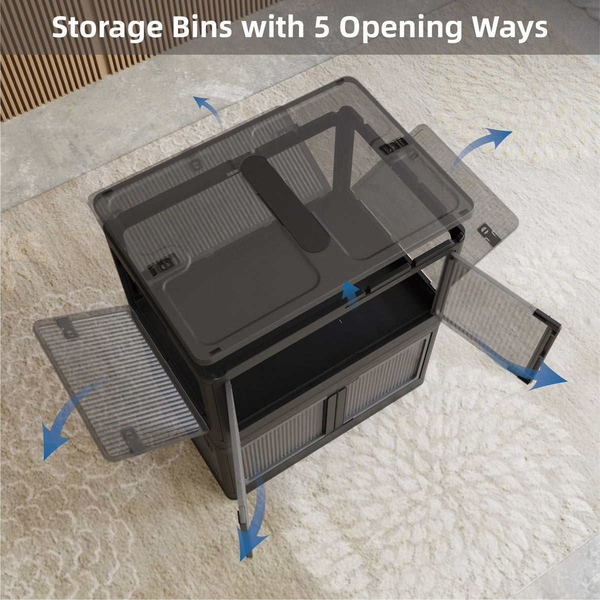 4-Pack Transparent Stackable Storage Bins with Wheels