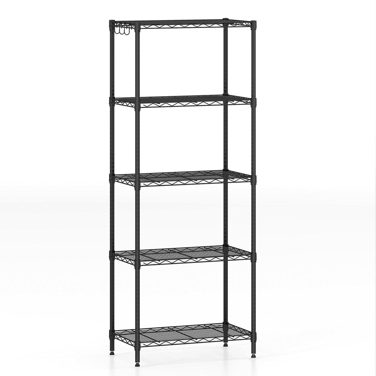 5-Tier Black Metal Storage Shelving Unit