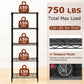 5-Tier Black Metal Storage Shelving Unit