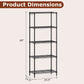 5-Tier Black Metal Storage Shelving Unit