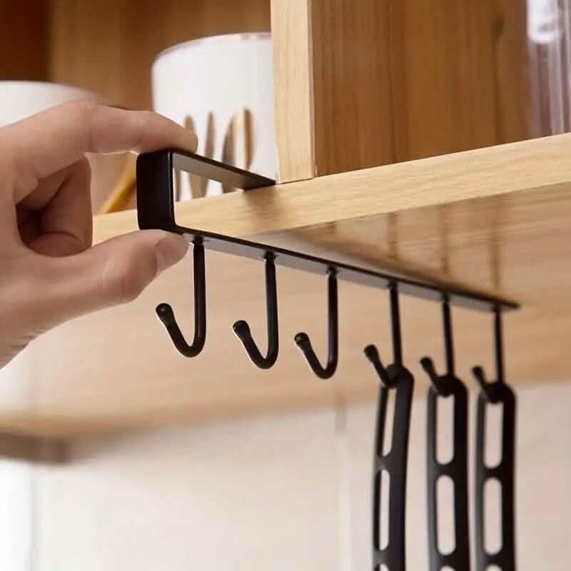 6-Hook Kitchen Shelf Storage Rack