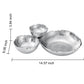3-Cluster Bright Silver Decorative Snack Bowls