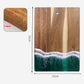 Wood Cutting Board with Blue-Green Resin Wave Pattern