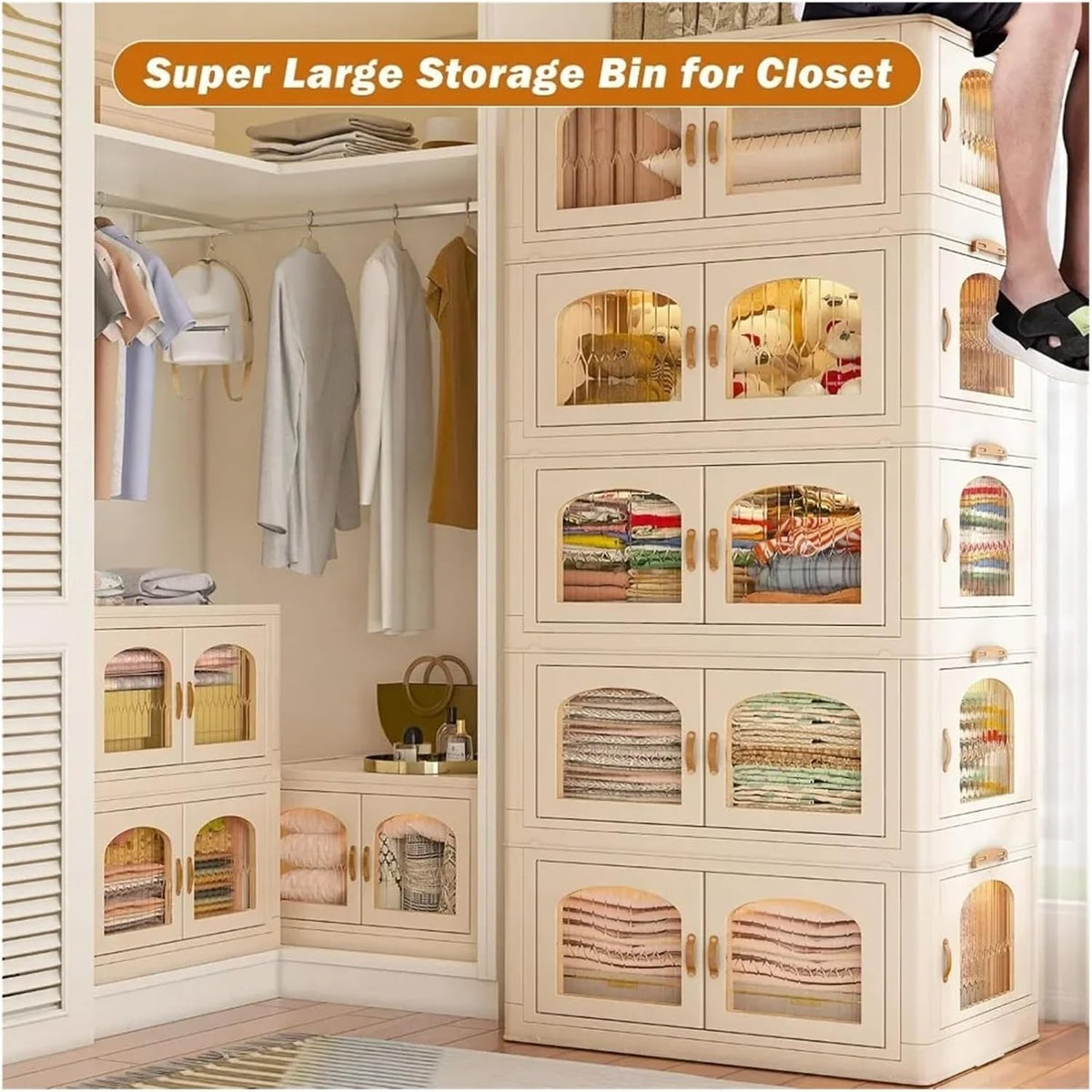 125-Gallon Storage Bins with Lids, Wheels, and Doors