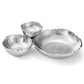 3-Cluster Bright Silver Decorative Snack Bowls