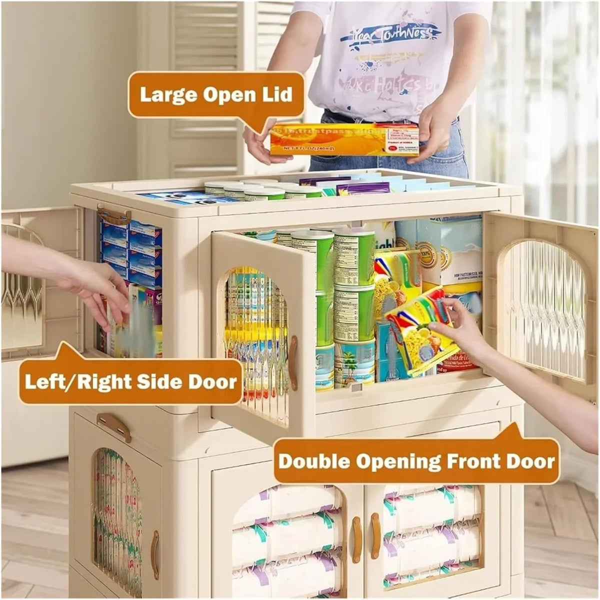 125-Gallon Storage Bins with Lids, Wheels, and Doors