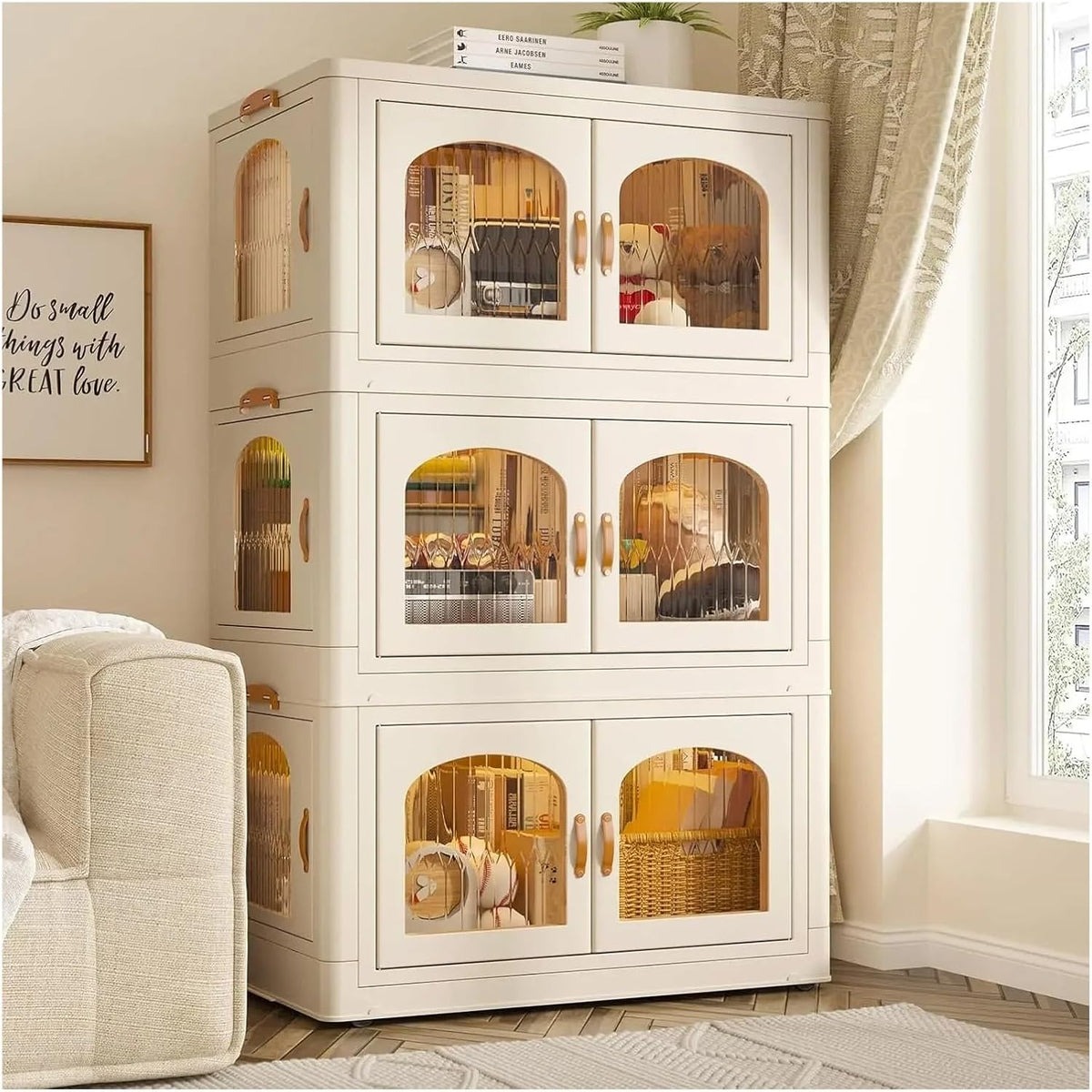 125-Gallon Storage Bins with Lids, Wheels, and Doors