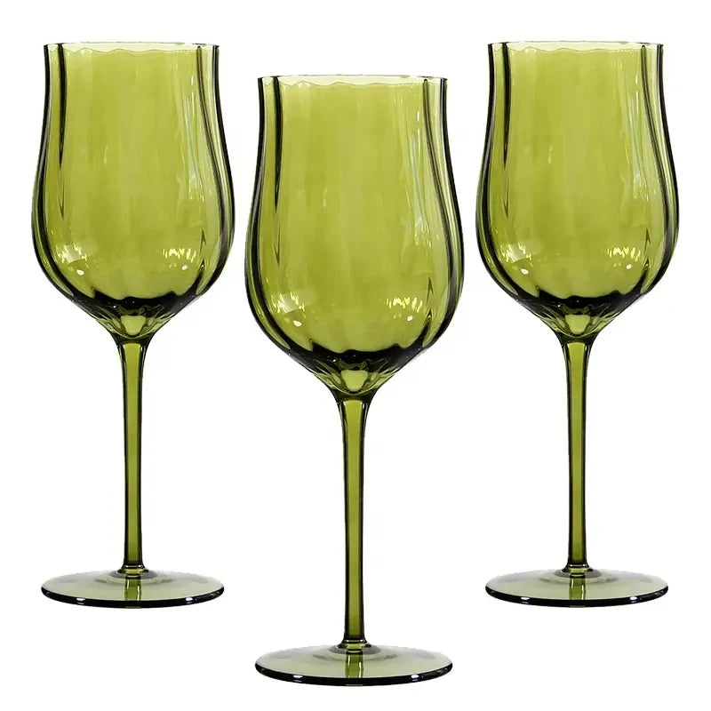 Vintage French-Style Hand-Blown Red Wine and Cocktail Glass