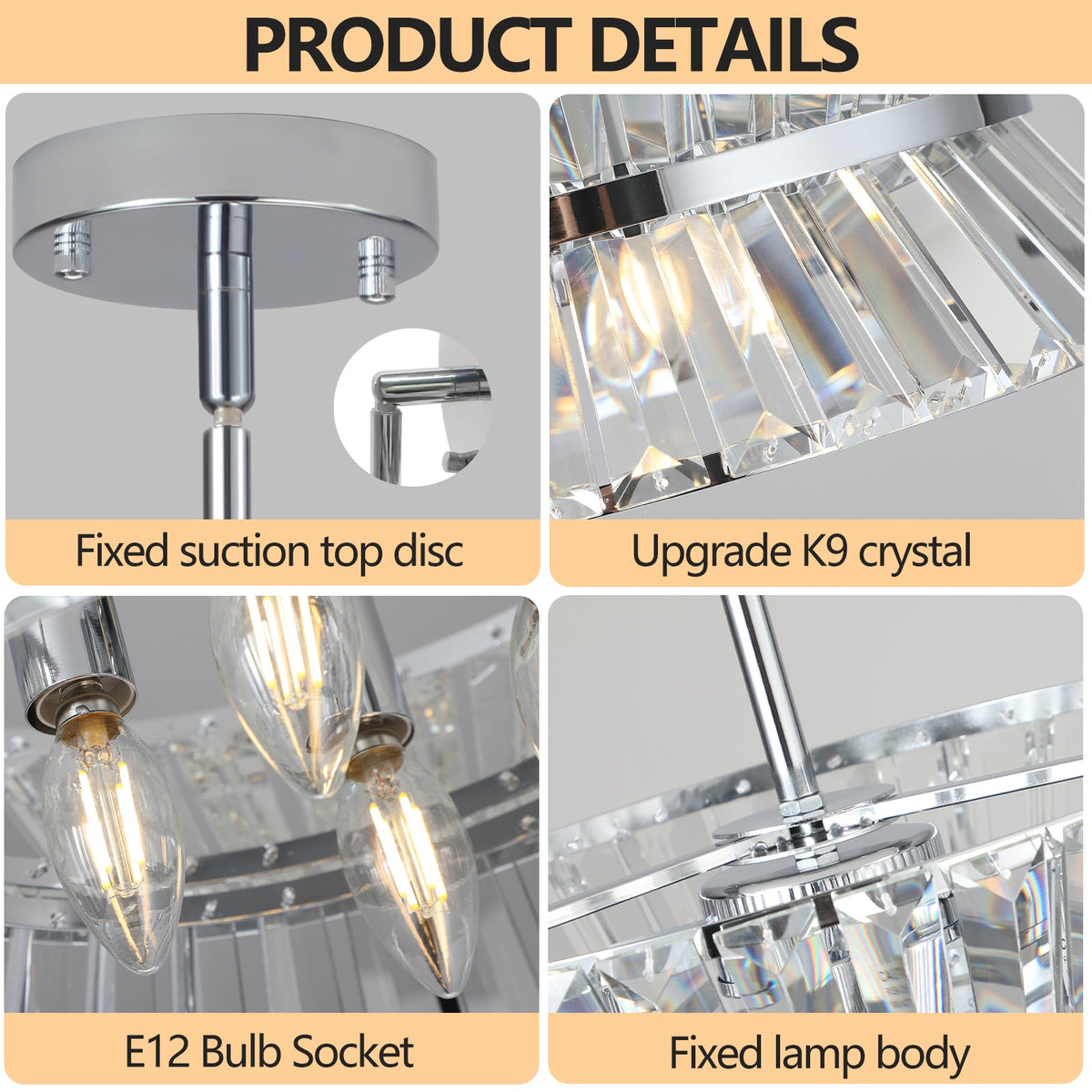 Modern Round Crystal Chandelier