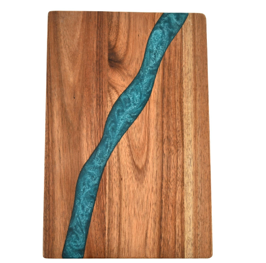 Heavy-Duty Serving Tray and Ocean Wave Epoxy Resin Wood Cutting Board