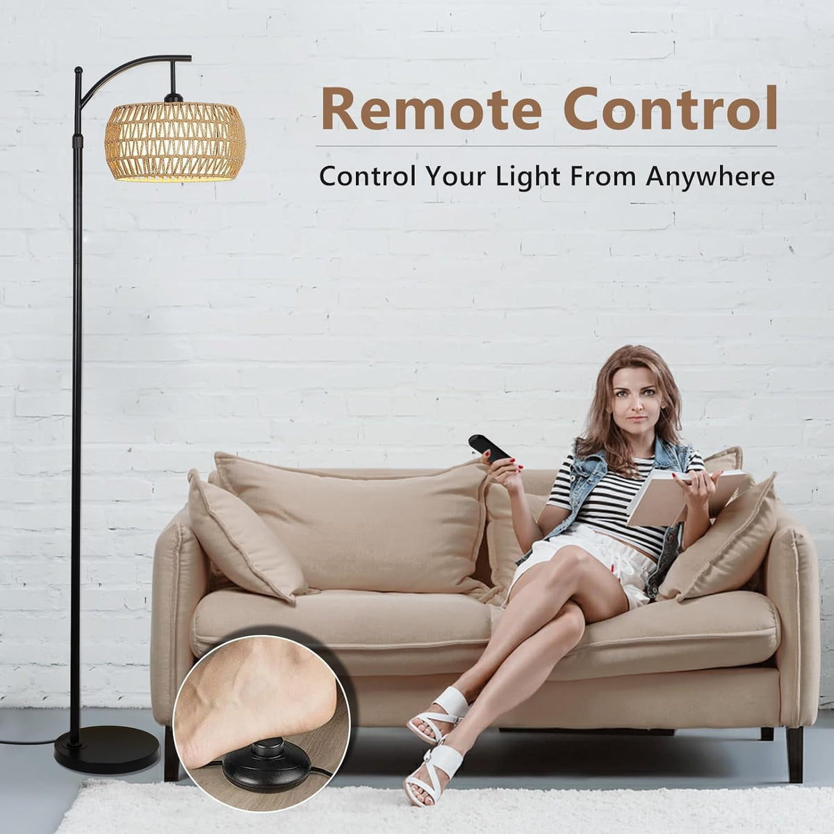 Arc Floor Lamp with Remote Control