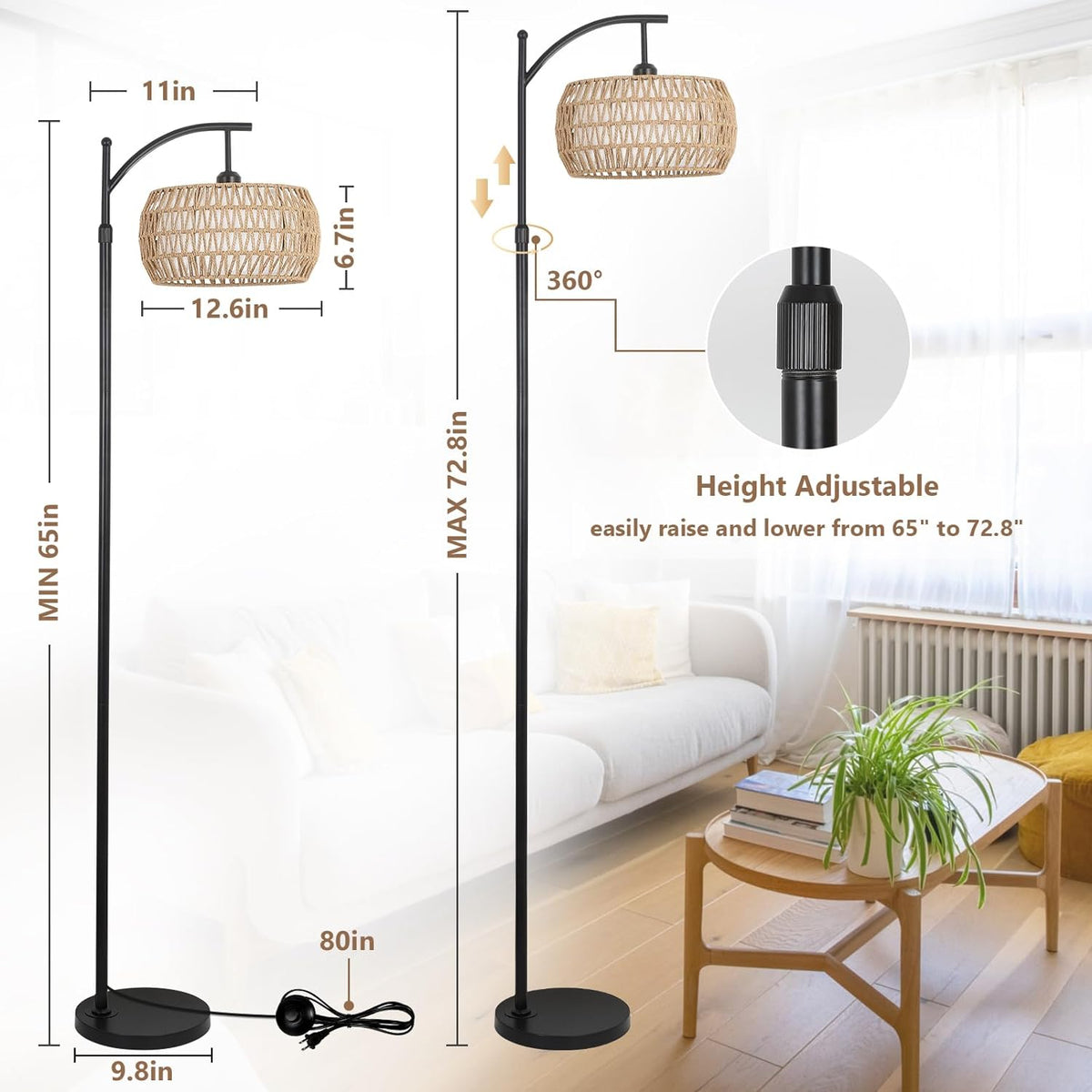 Arc Floor Lamp with Remote Control
