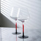 Black and Red Bow Tie Burgundy Wine Glass