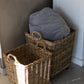 Rattan Square Storage Basket on Wheels