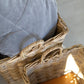 Rattan Square Storage Basket on Wheels
