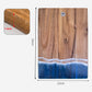 Wood Cutting Board with Blue-Green Resin Wave Pattern