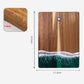 Wood Cutting Board with Blue-Green Resin Wave Pattern