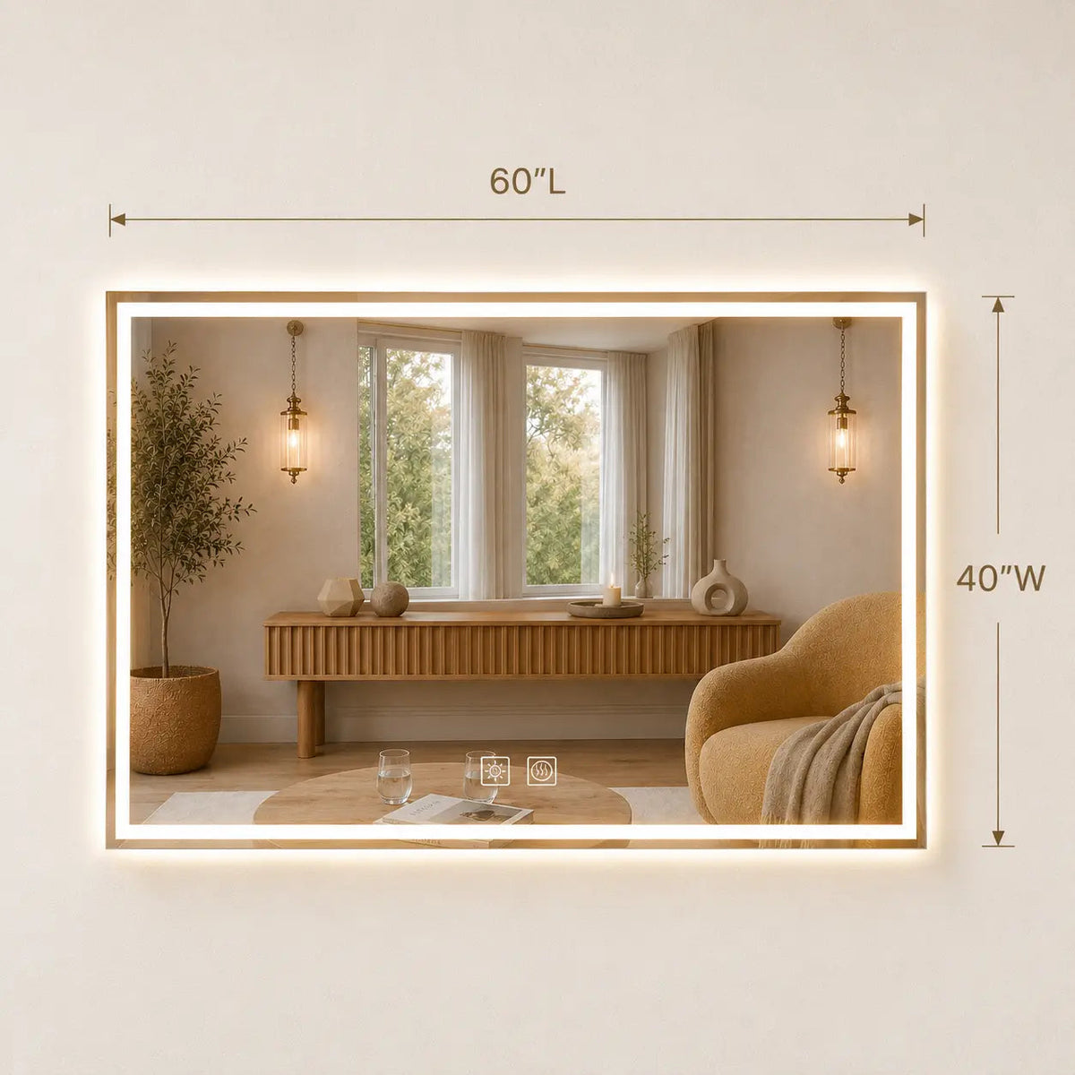 Standard Center Glow LED Bathroom Mirror