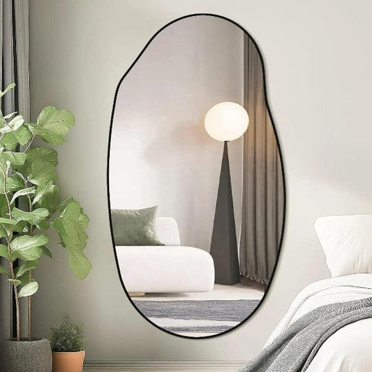Black Asymmetrical Wall Mirror
