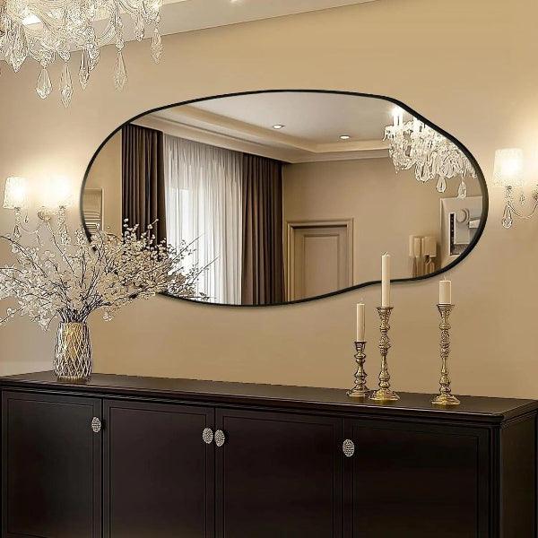 Black Asymmetrical Wall Mirror