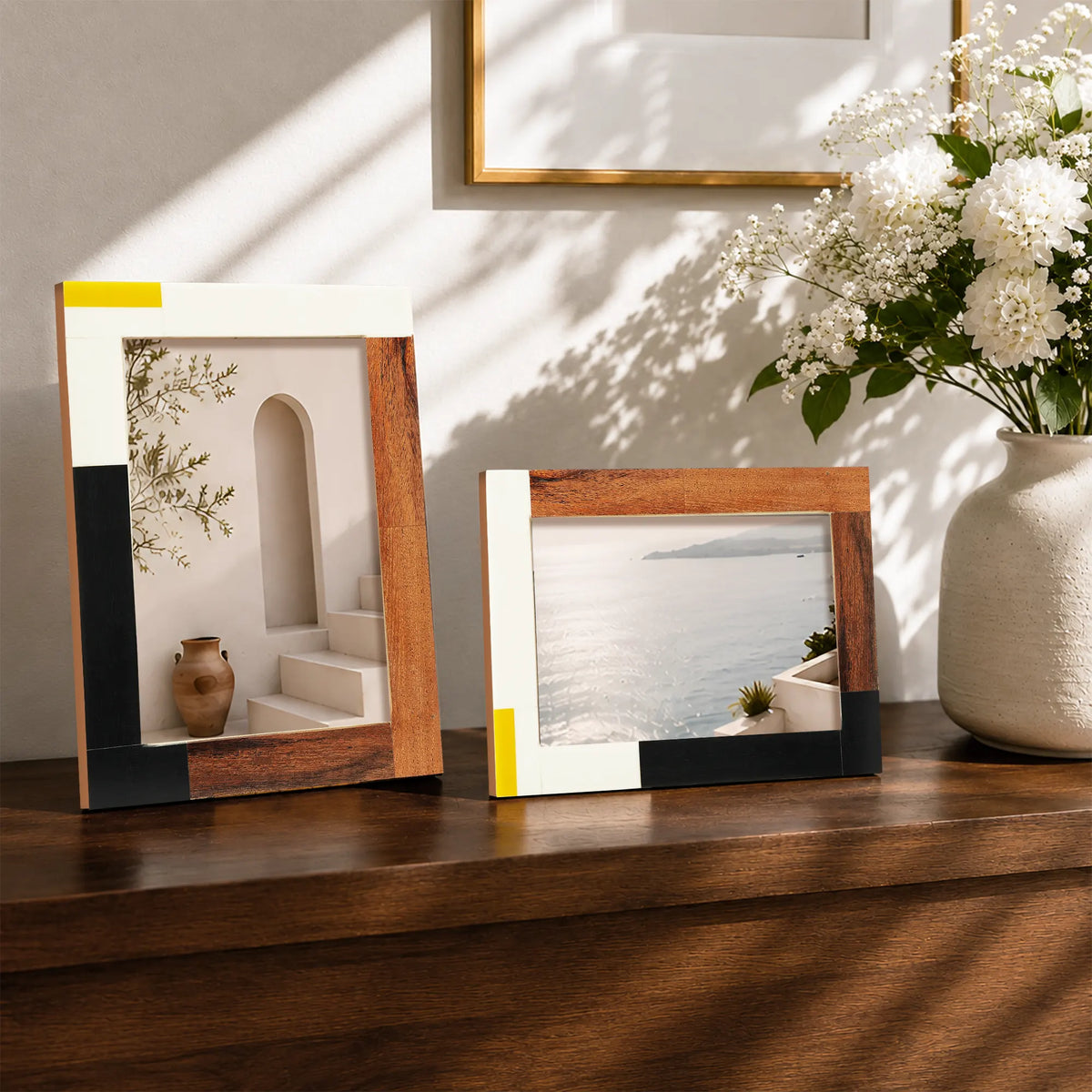 Mondrian Warm Oak Picture Frame Set of 2