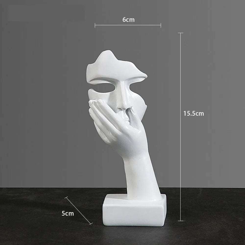 Resin Abstract Mask Sculpture for Home Décor