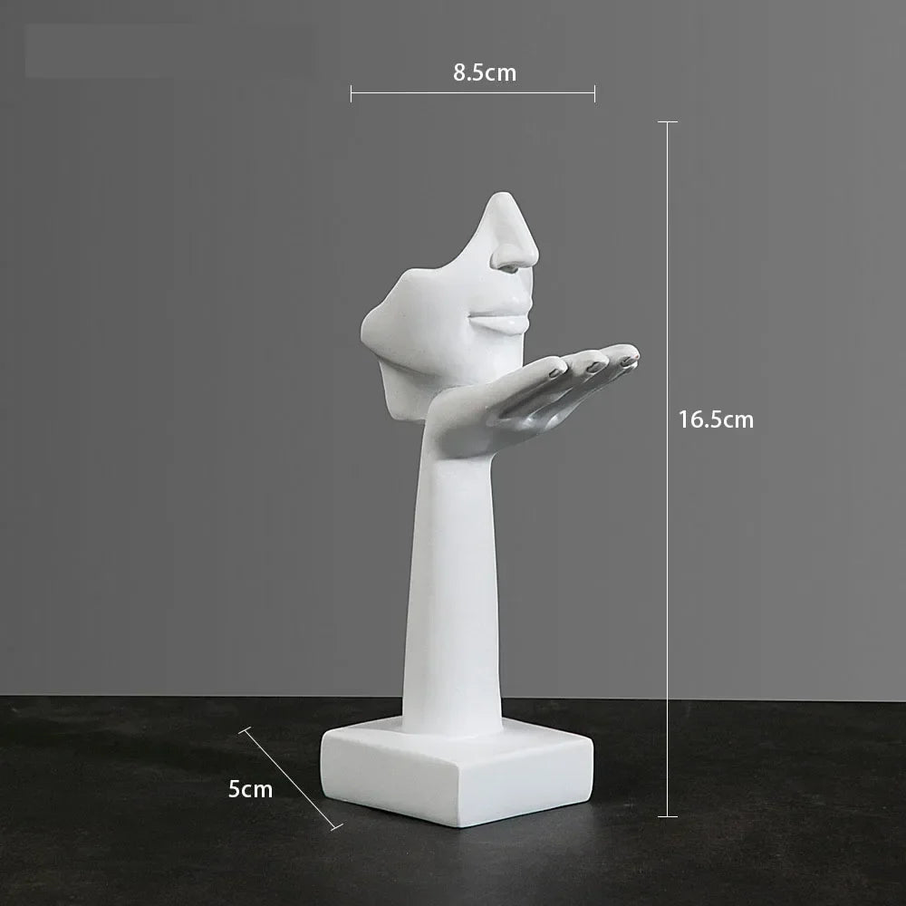 Resin Abstract Mask Sculpture for Home Décor