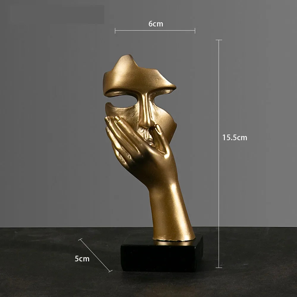 Resin Abstract Mask Sculpture for Home Décor