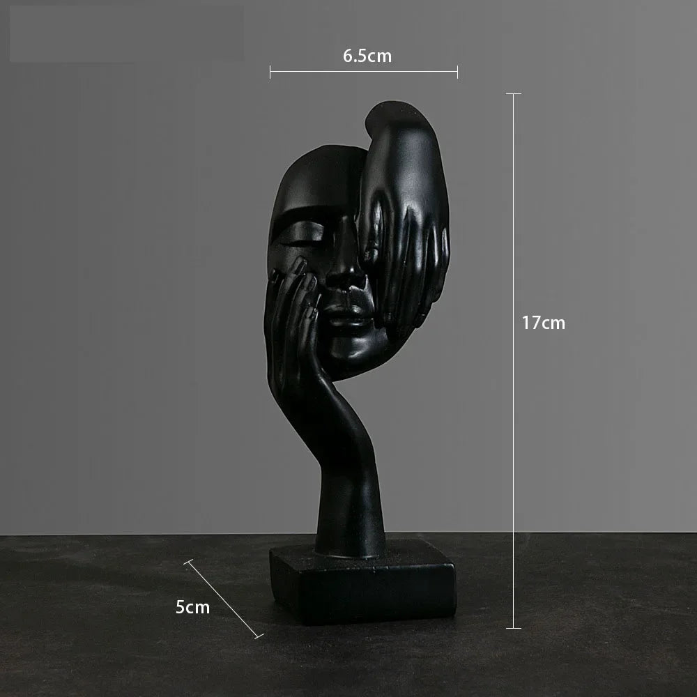 Resin Abstract Mask Sculpture for Home Décor