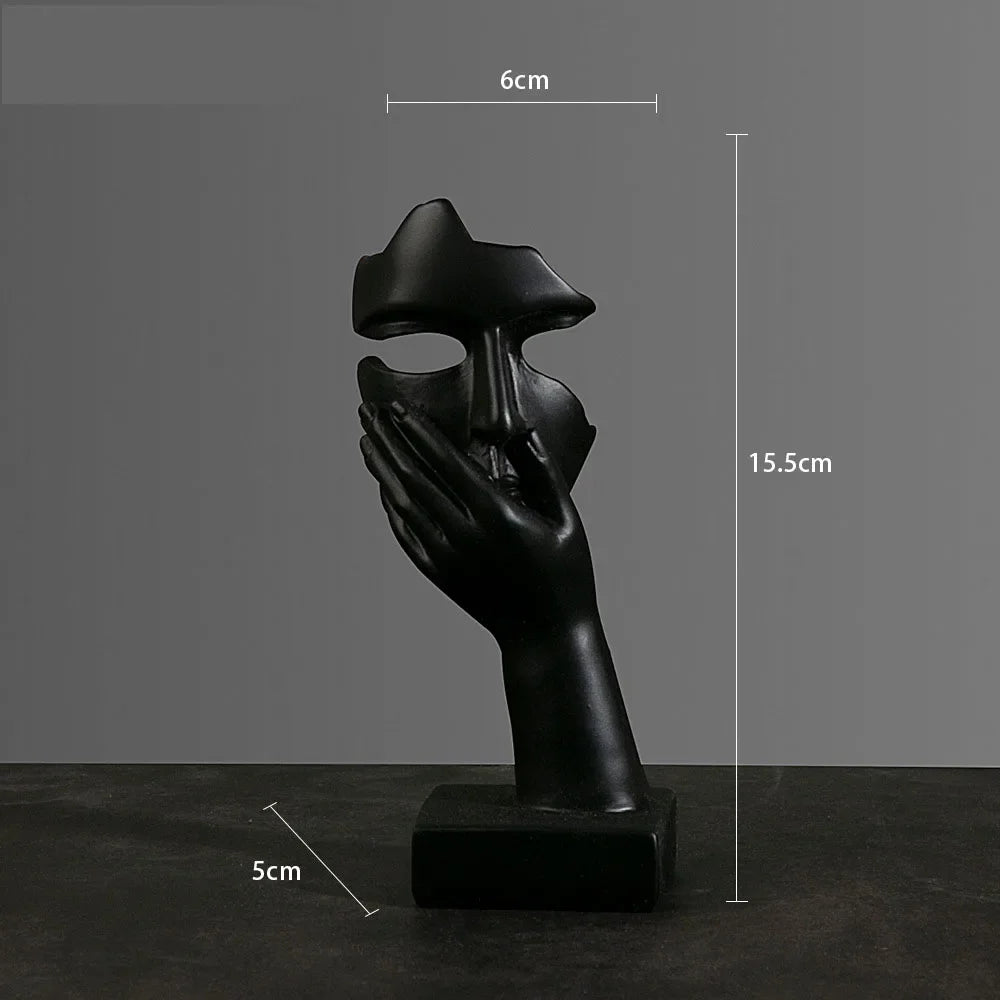 Resin Abstract Mask Sculpture for Home Décor
