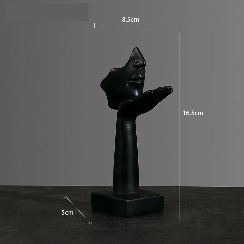 Resin Abstract Mask Sculpture for Home Décor