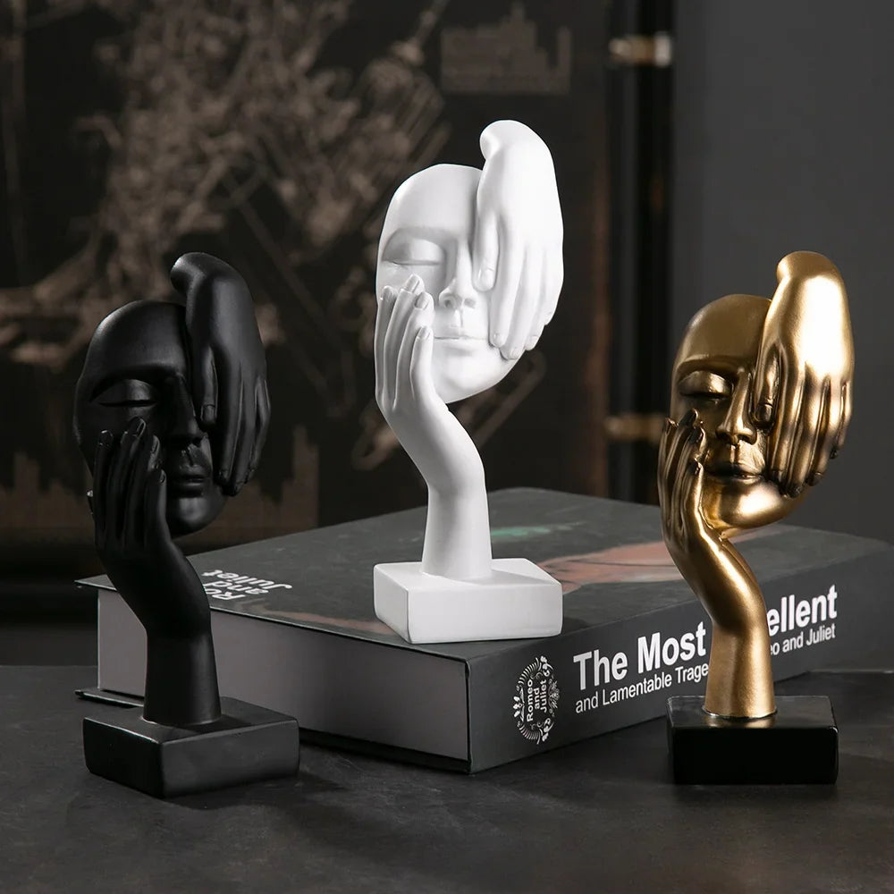 Resin Abstract Mask Sculpture for Home Décor