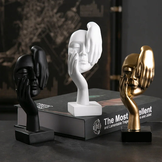 Resin Abstract Mask Sculpture for Home Décor