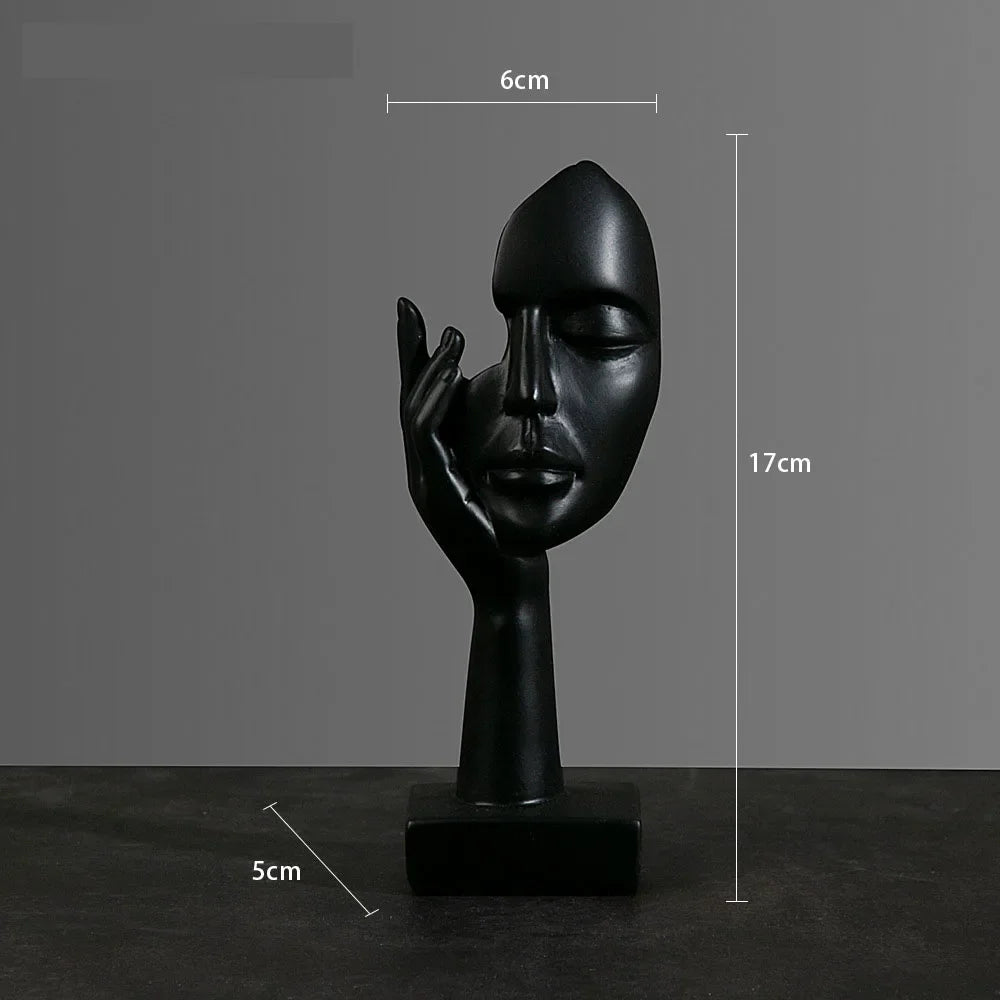 Resin Abstract Mask Sculpture for Home Décor