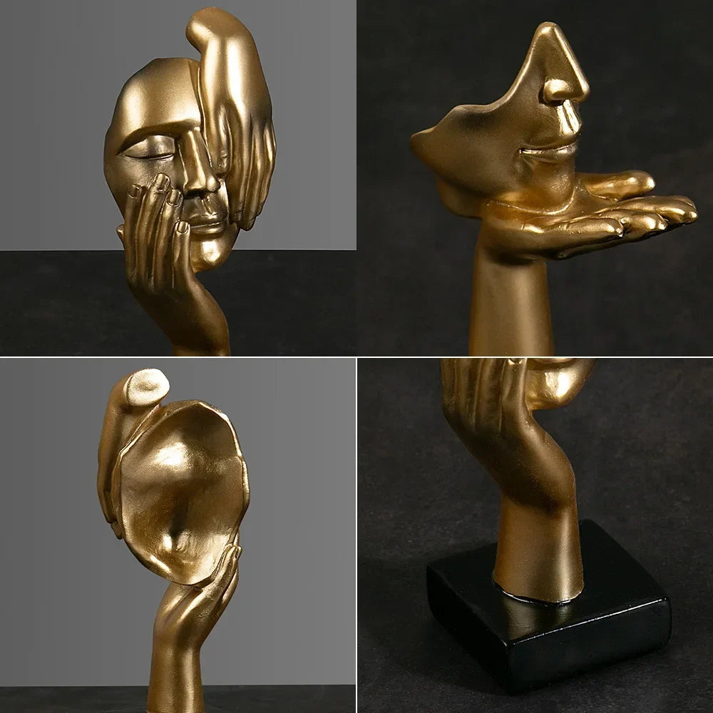 Resin Abstract Mask Sculpture for Home Décor