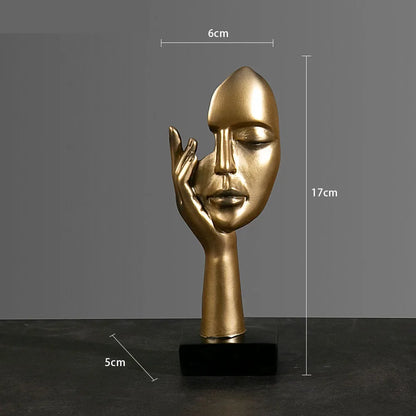 Resin Abstract Mask Sculpture for Home Décor